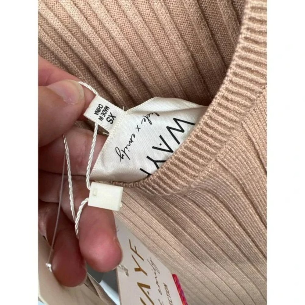 WAYF X Bff Hollie Long Sleeve Women's Sweater Dress Camel Size: X-Small NWT - Picture 5 of 7